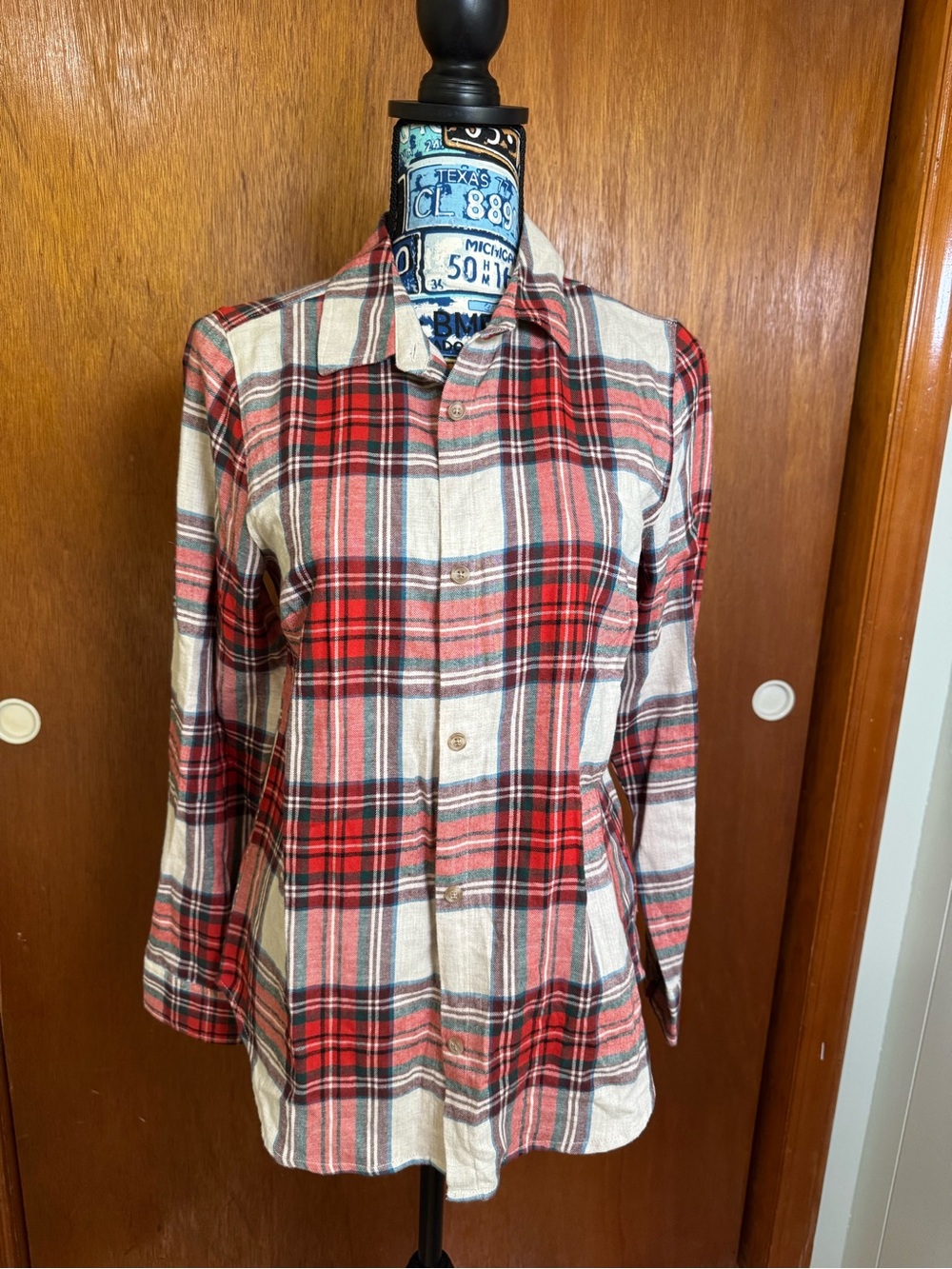 Old Navy Red Plaid Button-Up Shirt